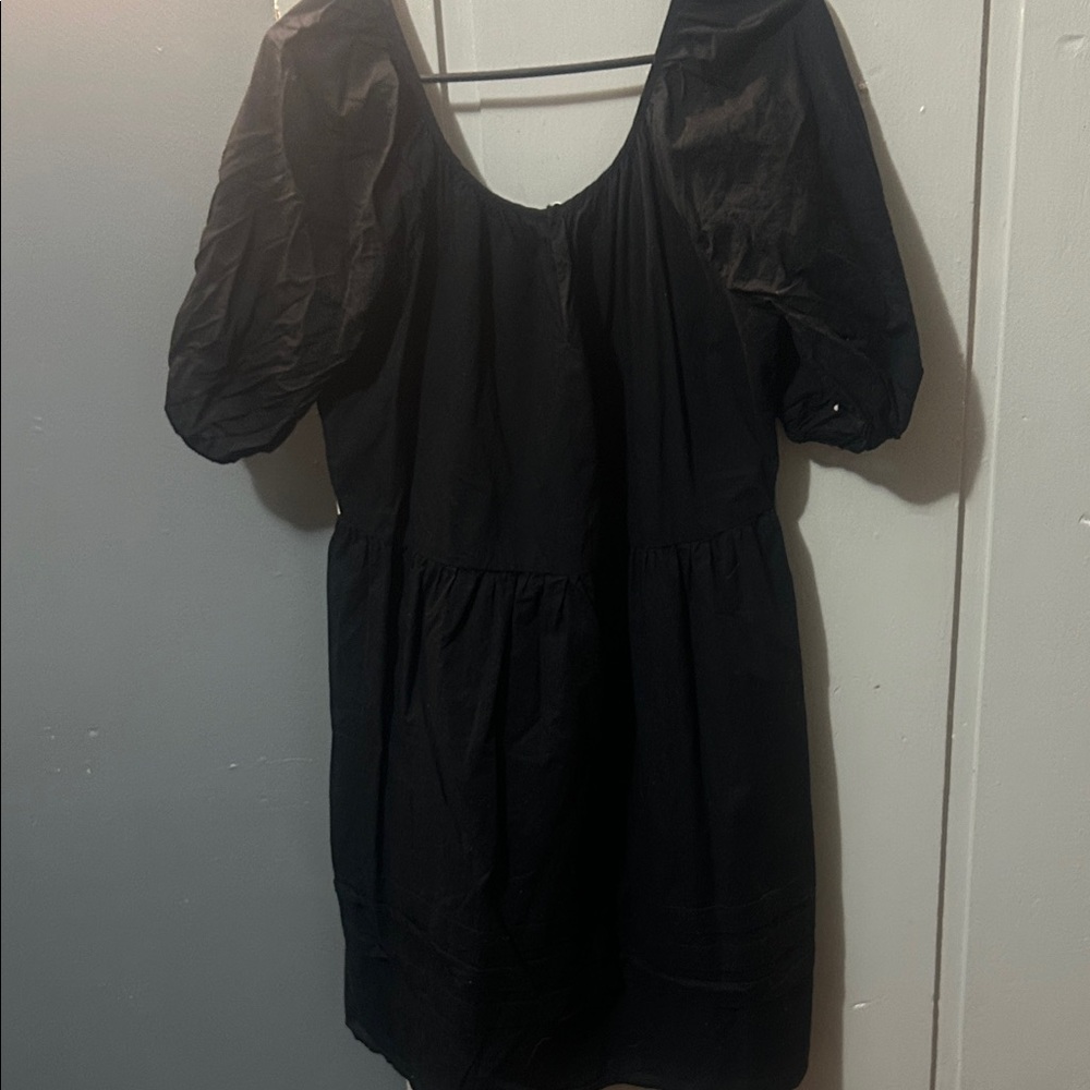 Old Navy Black Dress with Puff Sleeves